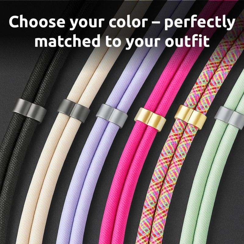 Intenso USB-C Charging Lanyard – Phone Necklace Cable, 60W Fast Charging, Adjustable Length, 1.65 m Nylon, USB-C to