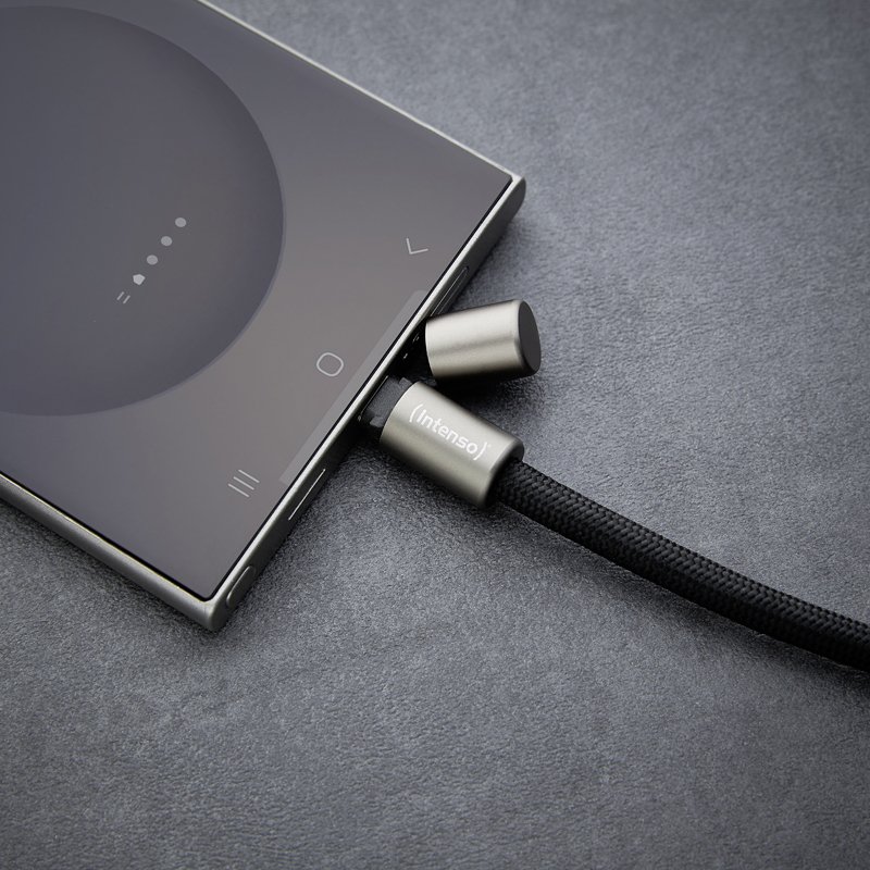 Intenso Lanière de Charge USB-C – Collier Câble pour Smartphone, Charge Rapide 60W, Longueur Réglable, 1,65 m