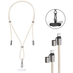 Intenso® Cell Phone Charging Lanyard - beige