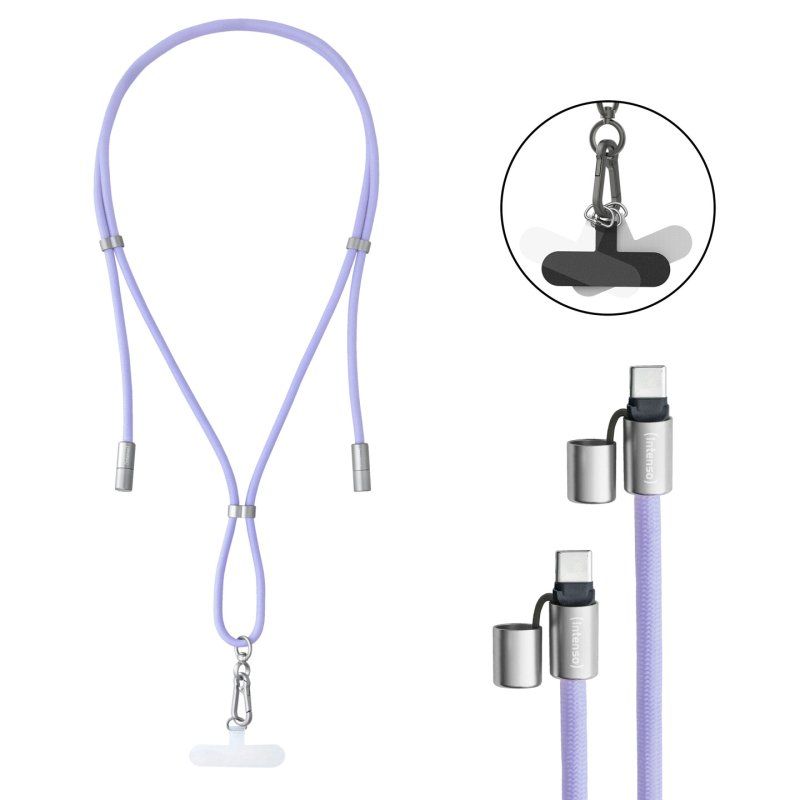 Intenso® Cell Phone Charging Lanyard - purple