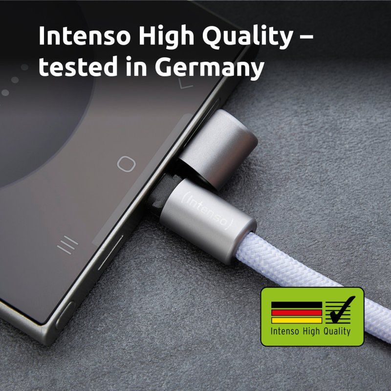 Intenso Lanière de Charge USB-C – Collier Câble pour Smartphone, Charge Rapide 60W, Longueur Réglable, 1,65 m