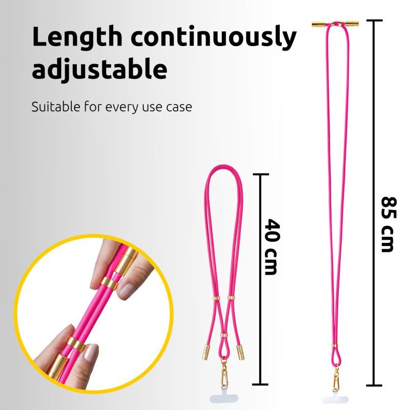 Intenso Lanière de Charge USB-C – Collier Câble pour Smartphone, Charge Rapide 60W, Longueur Réglable, 1,65 m