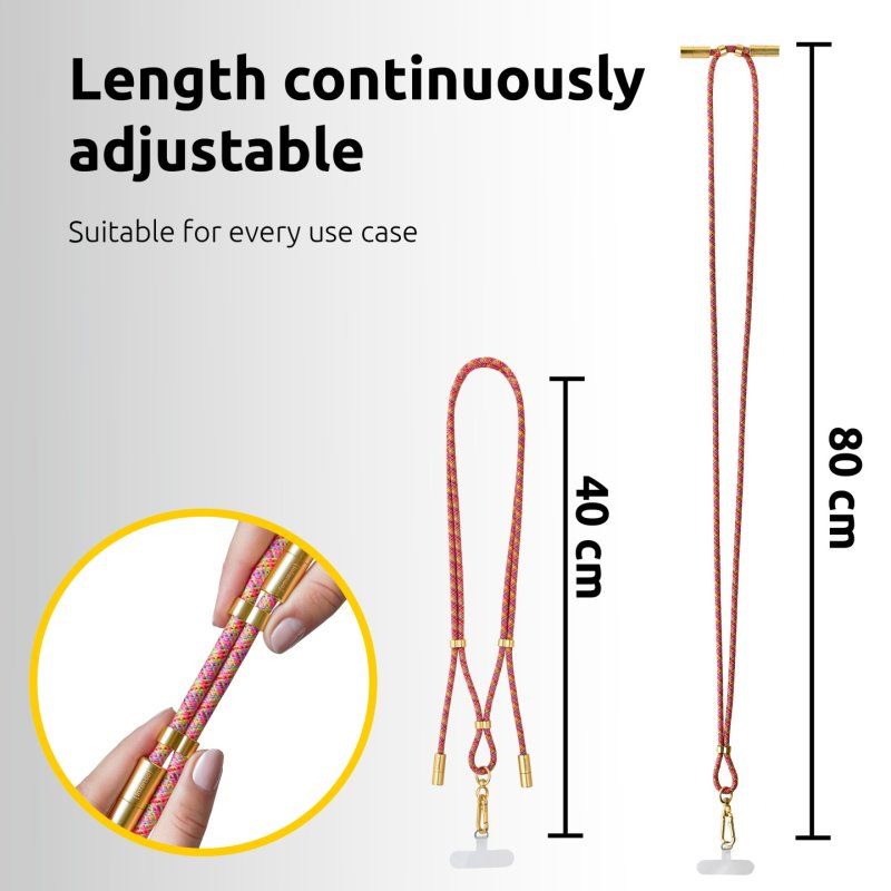 Intenso® Cell Phone Charging Lanyard - neon mix