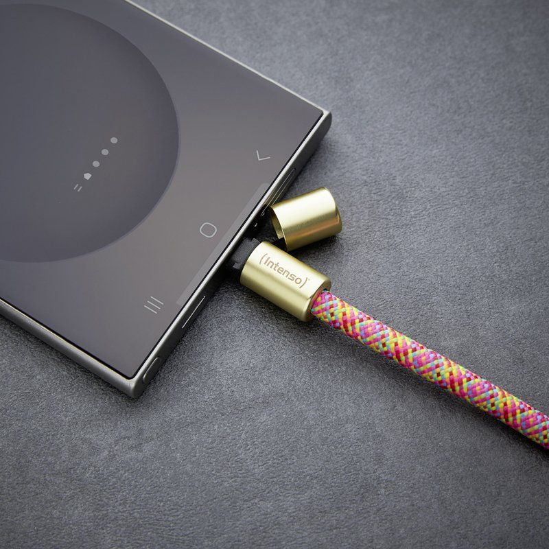 Intenso® Cell Phone Charging Lanyard - neon mix