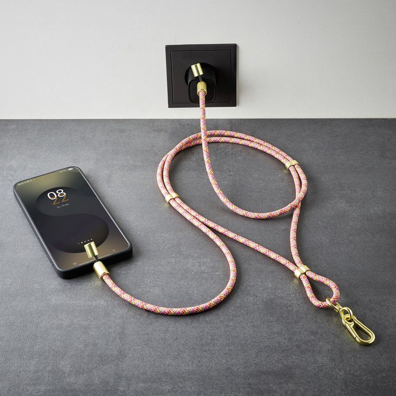 Intenso® Cell Phone Charging Lanyard - neon mix