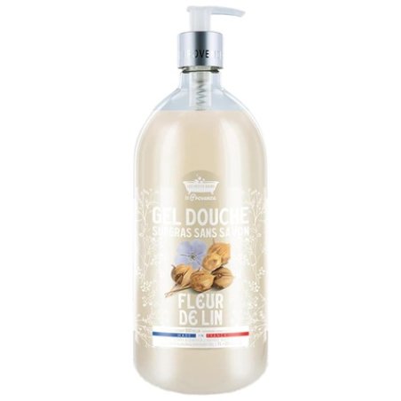 Shower Gel Fleur De Lin 1L - Les Petits Bains De Provence Moisture-Saving