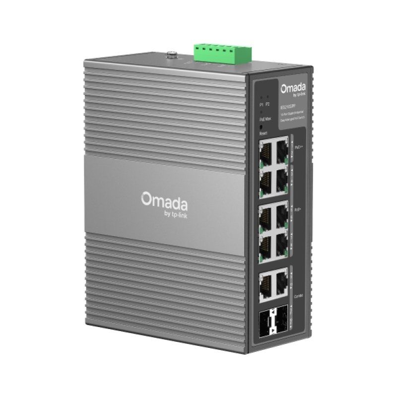 TP-Link Omada 10-Port Gigabit Industrial Easy Managed Switch with 6-Port PoE and 2-Port PoE 