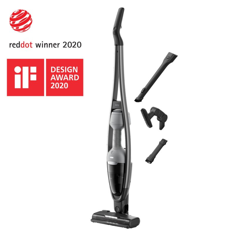 AEG AS62CB25UG Aspirateur balai Batterie Sec Sans sac 0,35 L Gris 2,5 Ah