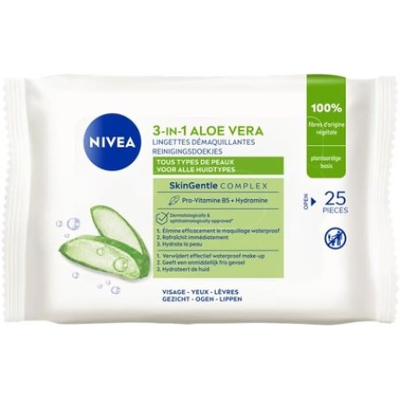 Nivea Aloe Vera Organic Wipes - 25 Wipes