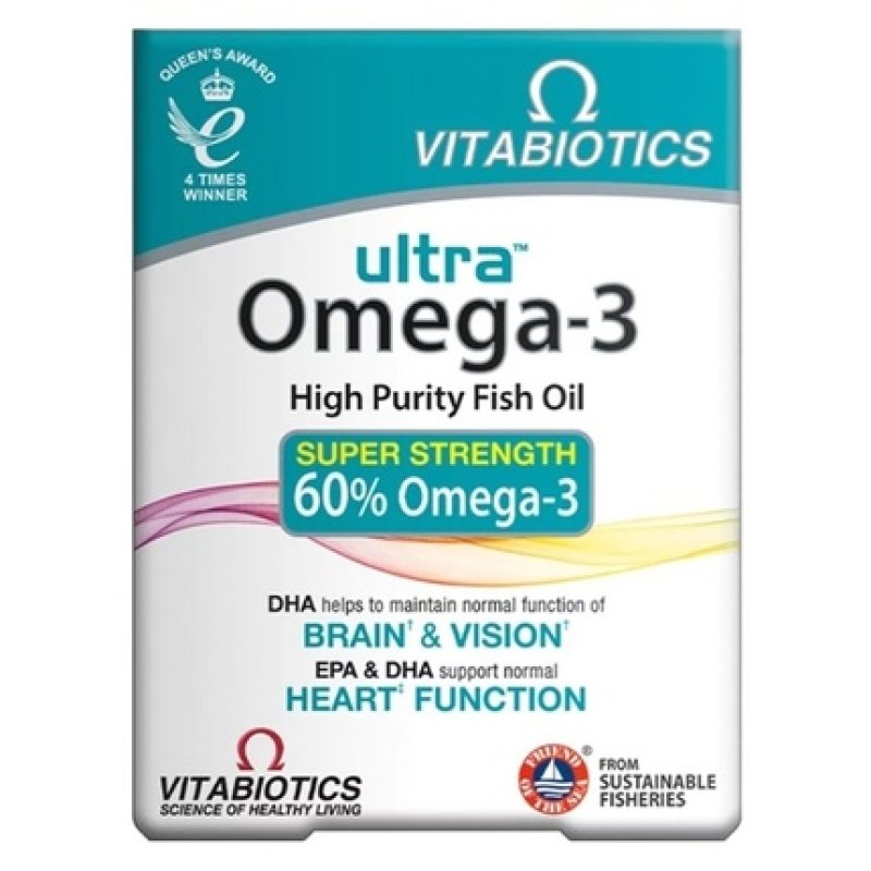 Vitabiotics Ultra Omega-3 High Purity Fish Oils Dietary Supplement 60 Capsules