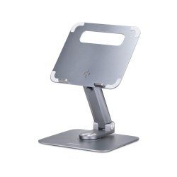 StarTech.com Telescopic Laptop Stand, 360 Swivel Base, Rotating Computer Riser for Desk, Adjustable Height and Tilt,