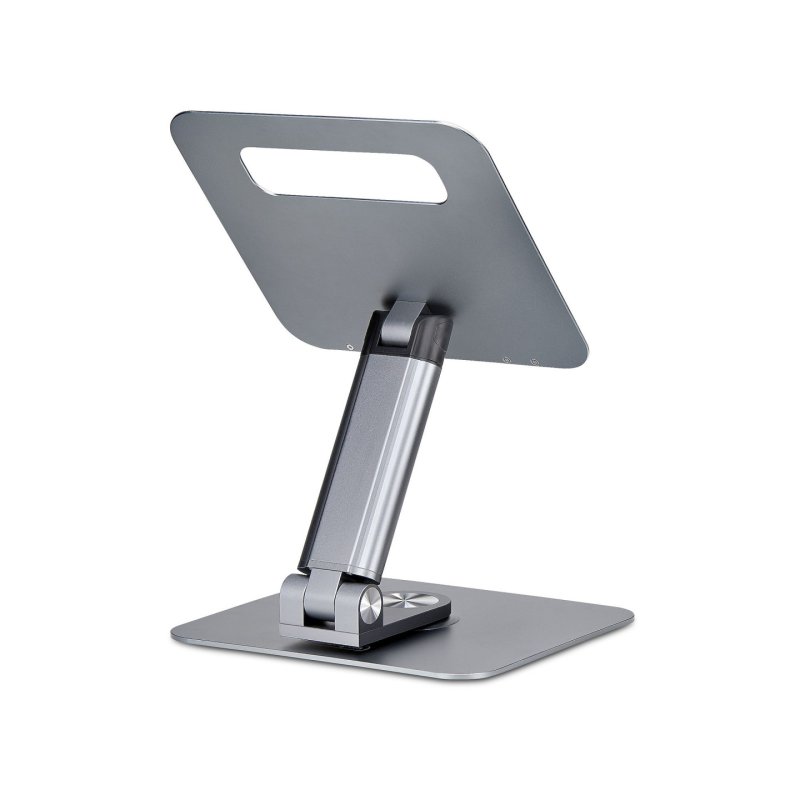 StarTech.com Telescopic Laptop Stand, 360 Swivel Base, Rotating Computer Riser for Desk, Adjustable Height and Tilt,