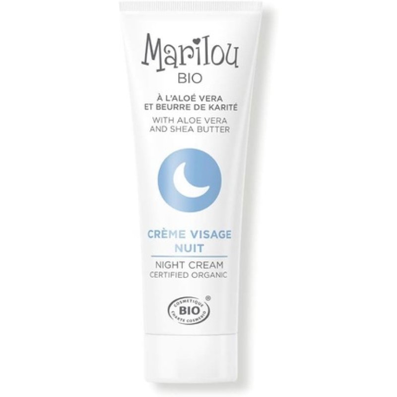 Marilou Organic Night Face Cream with Aloe Vera, Jojoba Oil, and Avocado Oil 30ml