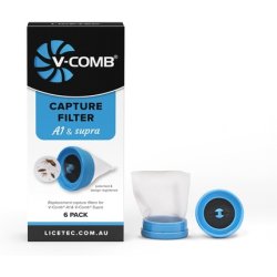 A1/Supra Capture Filter Compatible with V-Comb A1 & Supra Lice Removal - Pack of 6