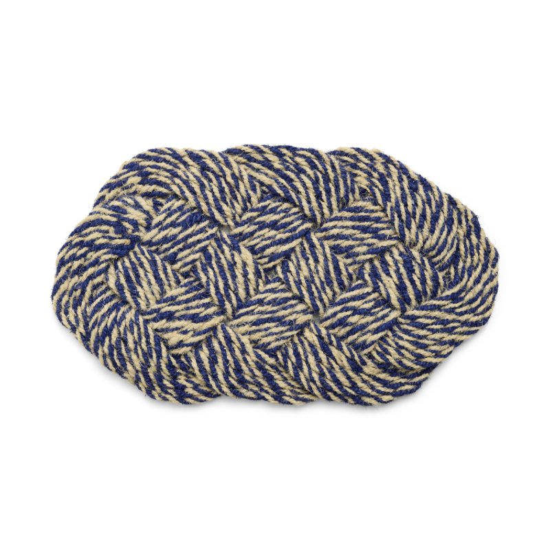 HAY - Coco Door Mat Swirl 40x80 cm (Blue & Off-White)