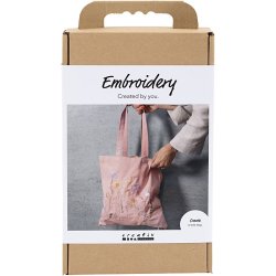 Craft Kit Embroidery - Tote bag - soft rose (977861)