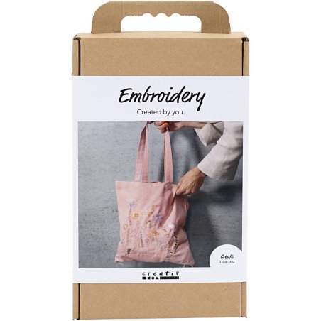 Craft Kit Embroidery - Tote bag - soft rose (977861)