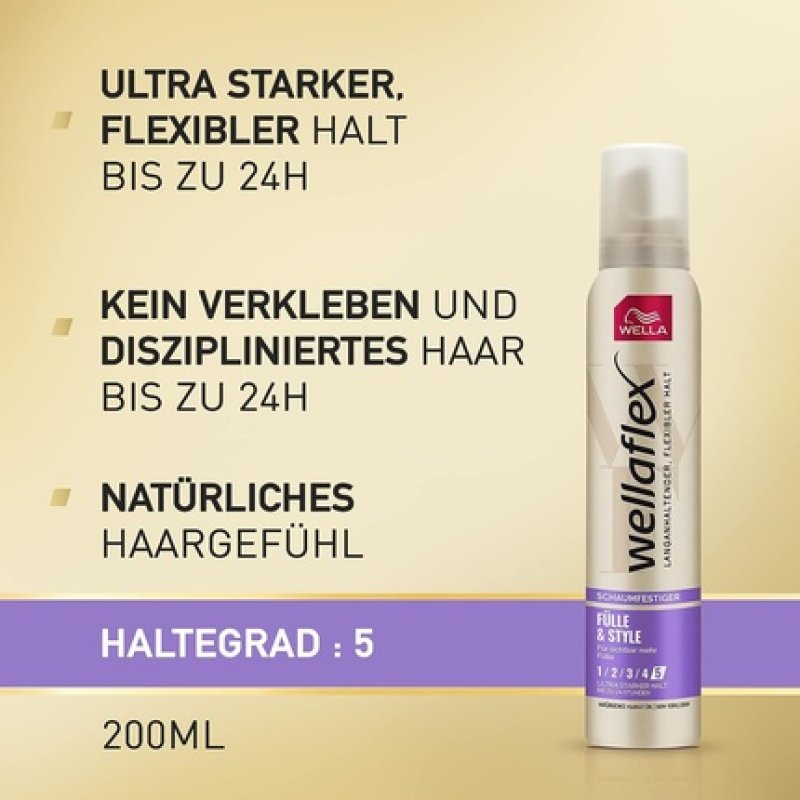 Wella Flex Foam-Resistant Fullness & Style Ultra Strong Volume Hair Foam 200ml
