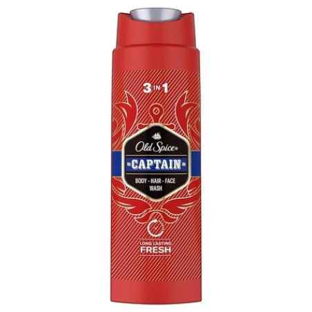 Old Spice Captain 3-in-1 Body Hair Face Cleansing Gel and Shampoo for Men Long Lasting Freshness 250ml