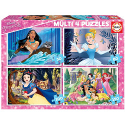 Puzzle Educa compatible - Princesses Disney (4x50 pièces)