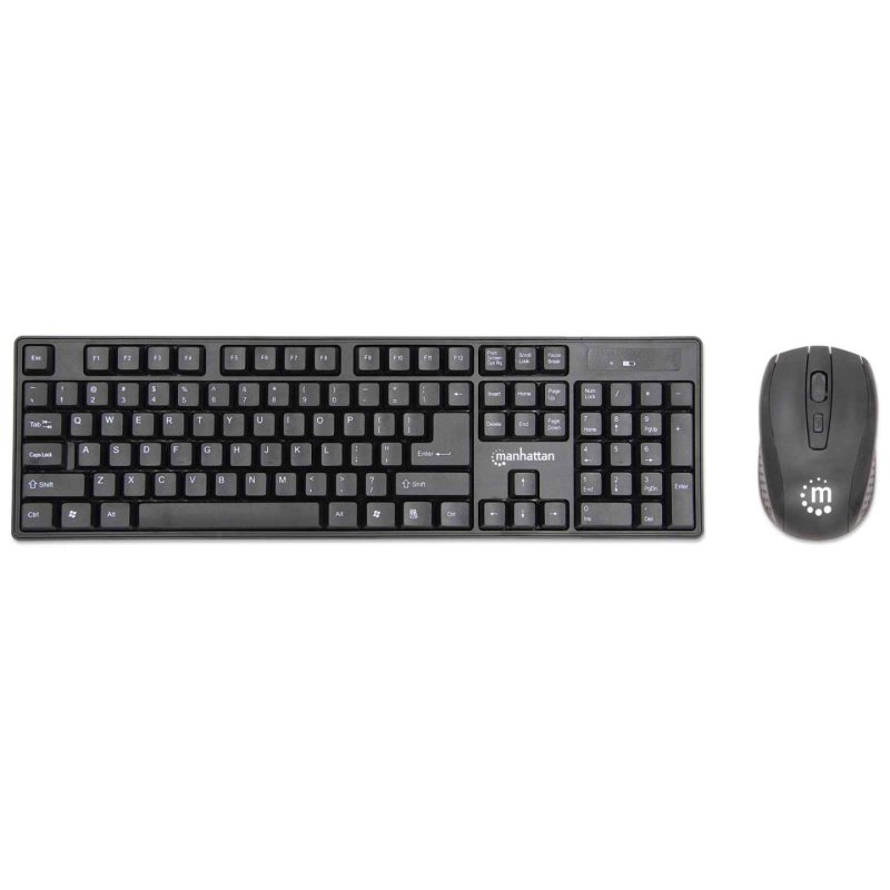 Manhattan 179492 clavier Souris incluse Bureau RF sans fil Allemand Noir