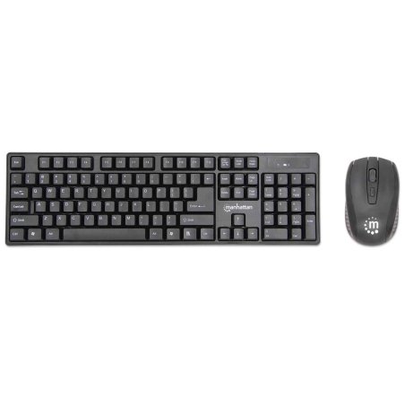 Manhattan 179492 keyboard Mouse included Office RF Wireless German Black