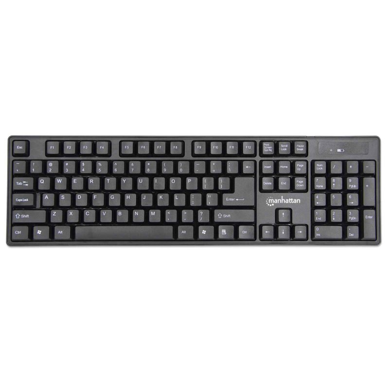 Manhattan 179492 clavier Souris incluse Bureau RF sans fil Allemand Noir