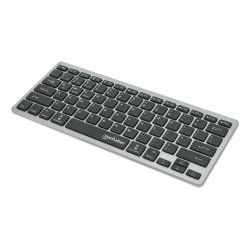 Manhattan Ultra Slim Dual-Mode Wireless Keyboard, German Quertz layout, Bluetooth (v3.0) and Wireless (2.4GHz), 78 low