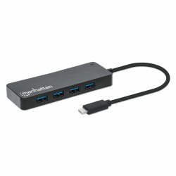 Manhattan 168410 hub & concentrateur USB Type-C 5000 Mbit/s Noir