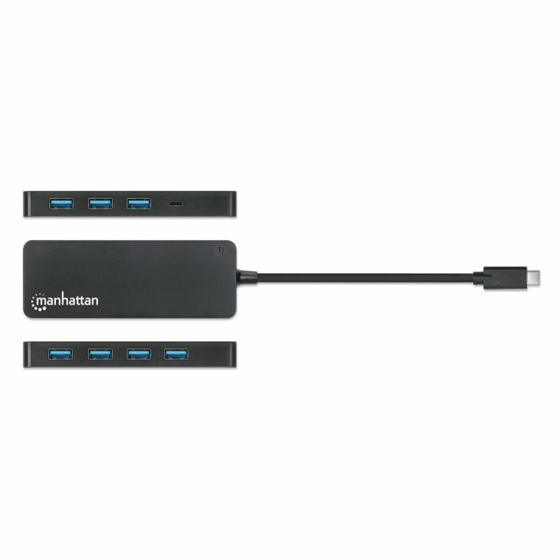 Manhattan 168410 hub & concentrateur USB Type-C 5000 Mbit/s Noir