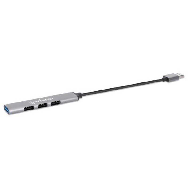Manhattan 168427 hub & concentrateur USB 3.2 Gen 1 (3.1 Gen 1) Type-A 5000 Mbit/s Gris
