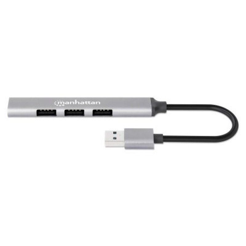 Manhattan 168427 hub & concentrateur USB 3.2 Gen 1 (3.1 Gen 1) Type-A 5000 Mbit/s Gris