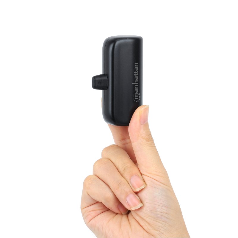 MANHATTAN Powerbank 5000 mAh USB Typ-C Stecker 10W schwarz