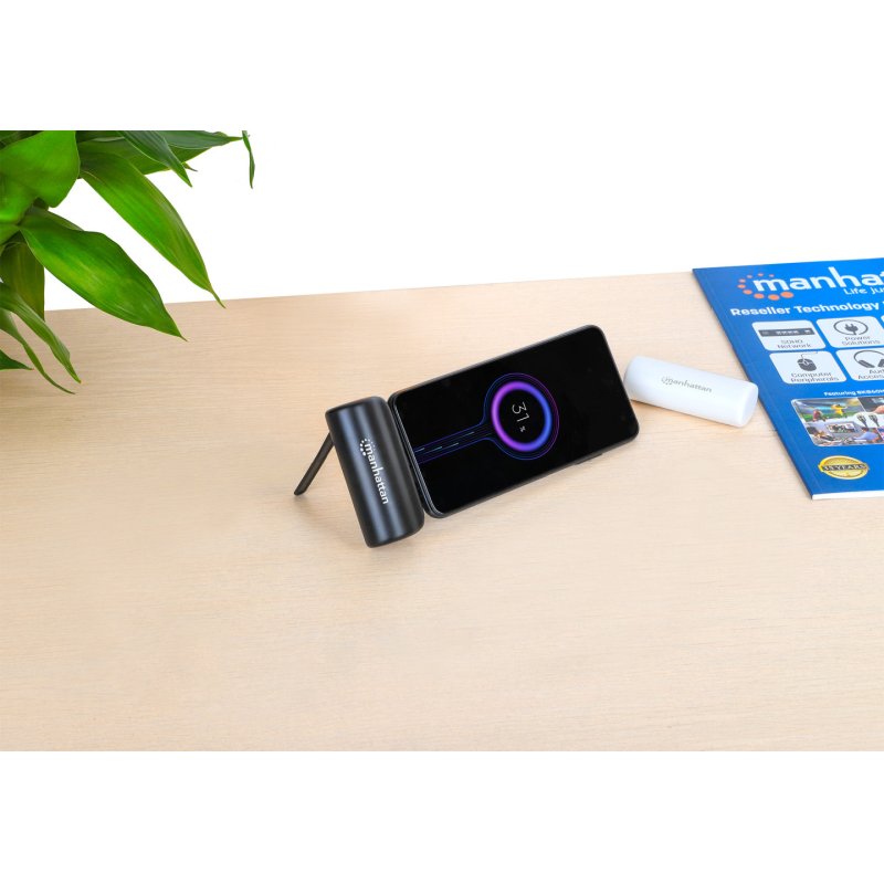 MANHATTAN Powerbank 5000 mAh USB Typ-C Stecker 10W schwarz