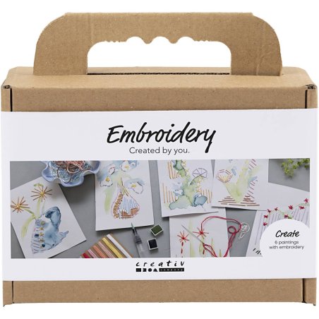 Mini Craft Kit Embroidery - Paintings with embroidery - assorted colours (977860)