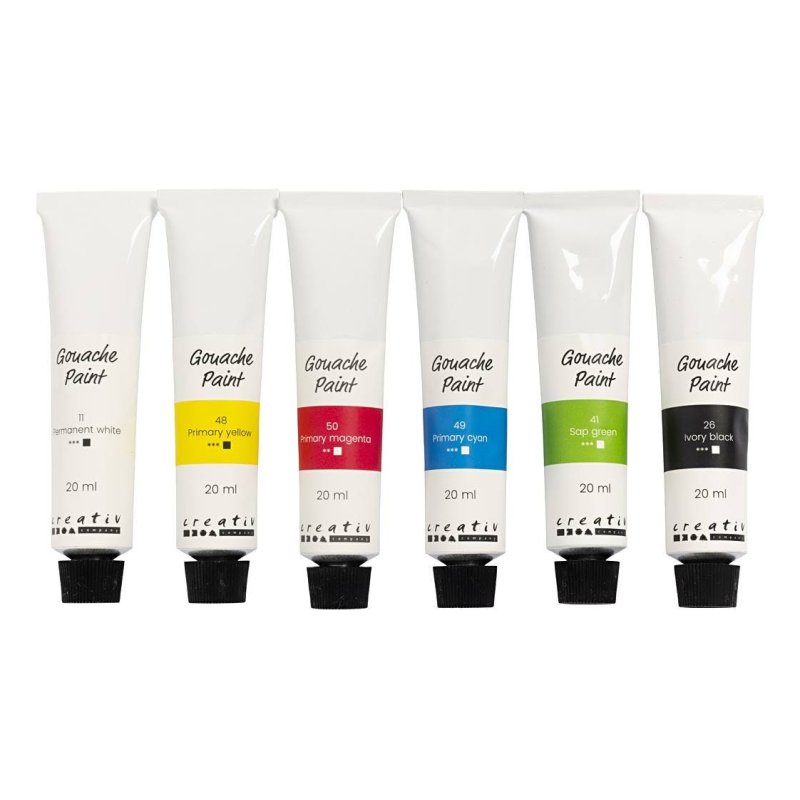 Gouache Paint - standard colours - 6x20 ml (35600)