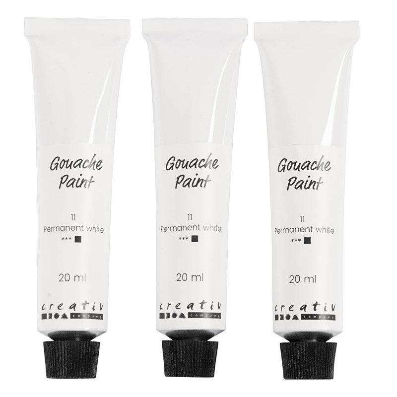 Gouache Paint - white - 3x20 ml (35640)