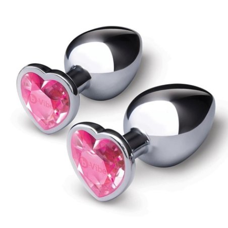 Bvibe Jewel Heart Metal Butt Plug Training Set 2 Pieces