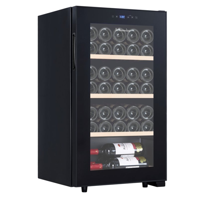 La Sommelière LS36BLACK refroidisseur à vin Refroidisseur de vin compresseur Pose libre Noir 36 bouteille(s)