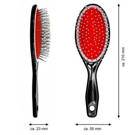 Noble Hairbrush in Black/Red Care and Styling Travel Brush