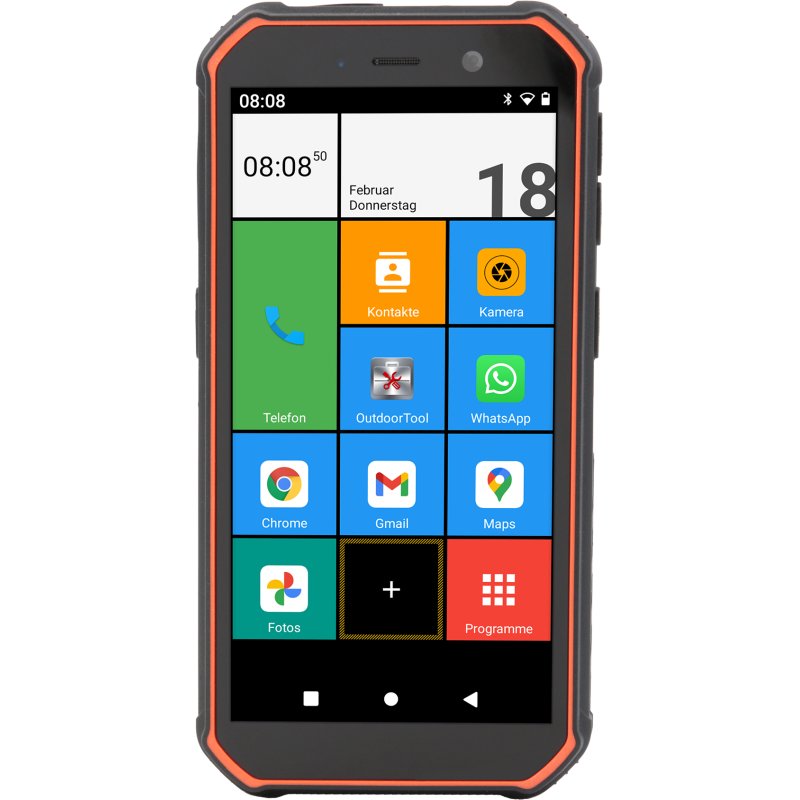 Olympia TREK 14 cm (5.5") Double SIM Android 10 4G USB Type-C 3 Go 32 Go 5000 mAh Noir, Orange