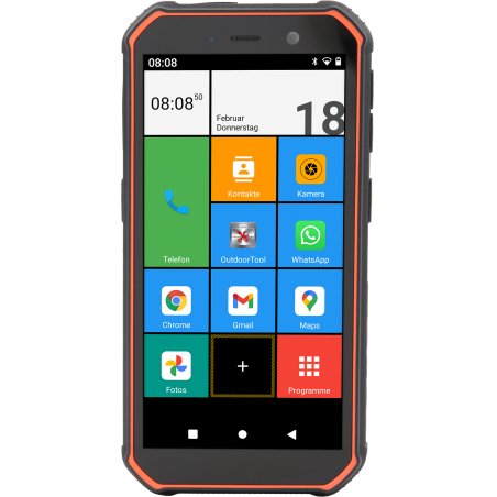 Olympia TREK 14 cm (5.5") Double SIM Android 10 4G USB Type-C 3 Go 32 Go 5000 mAh Noir, Orange