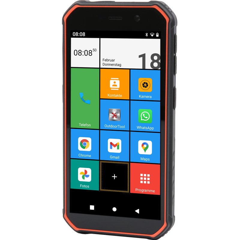 Olympia TREK 14 cm (5.5") Double SIM Android 10 4G USB Type-C 3 Go 32 Go 5000 mAh Noir, Orange
