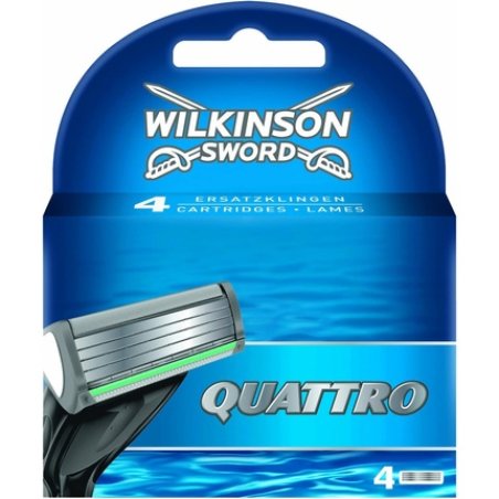 Wilkinson Sword Quattro Razor Blades for Men Razor 4 Pieces
