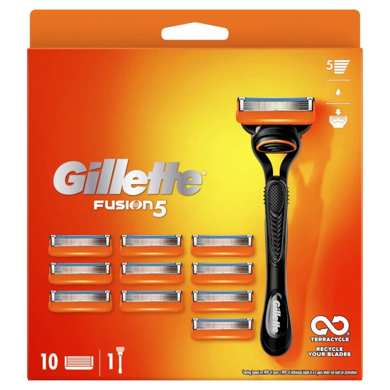 Gillette Fusion5 Rasoir de sécurité Noir, Orange