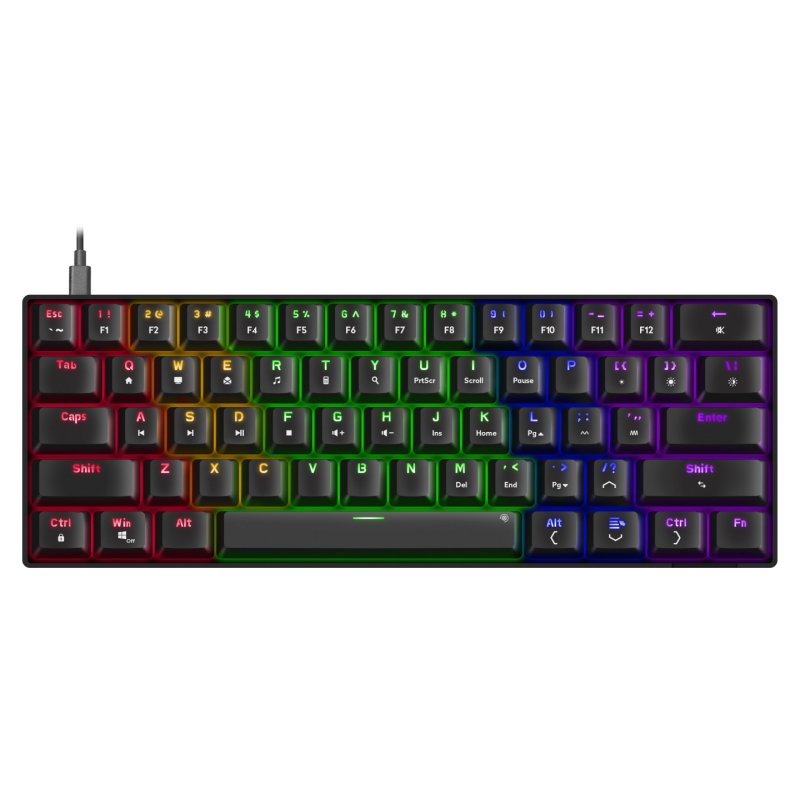 Speedlink - ATMOS RGB Rainbow Mechanical 60% Gaming Keyboard with brown switches, black - US layout