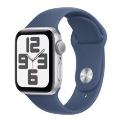 Apple Watch SE (2024) GPS 40mm Silver Alu Case, Denim Sport Strap M/L EU MXED3