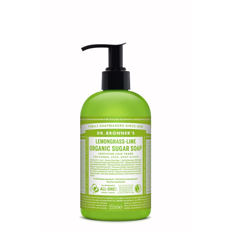Db Organic Sugar Soap Lemongrass Lime 355ml