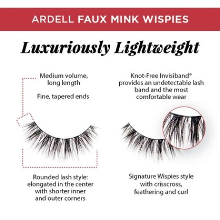 ARDELL Faux Mink Wispies Synthetic Vegan Eyelashes Black - Pack of 4
