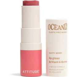 ATTITUDE Oceanly Sheer Lip Gloss Stick EWG Verified Titanium Dioxide-Free Vegan Makeup & Beauty Plastic-Free Happy